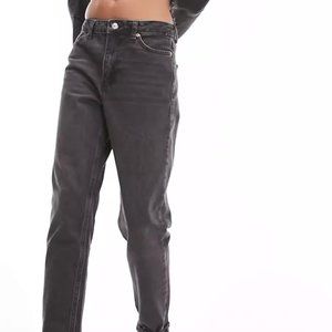 EUC TOPSHOP "Washed Black" Mom Jeans